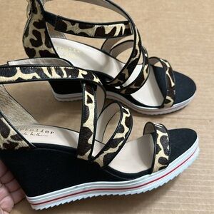 Nicole‎ Miller Artelier Charlie Women’s Strappy Wedges Size 10 Work Office